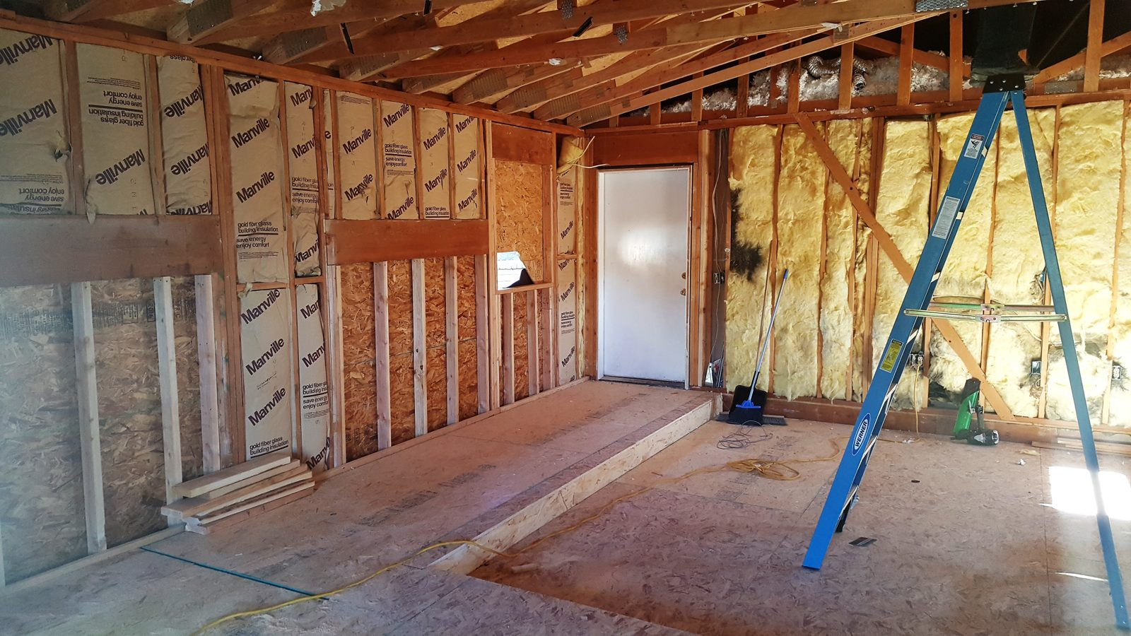 Framing inside the garage conversion, Mayberry area, Reno