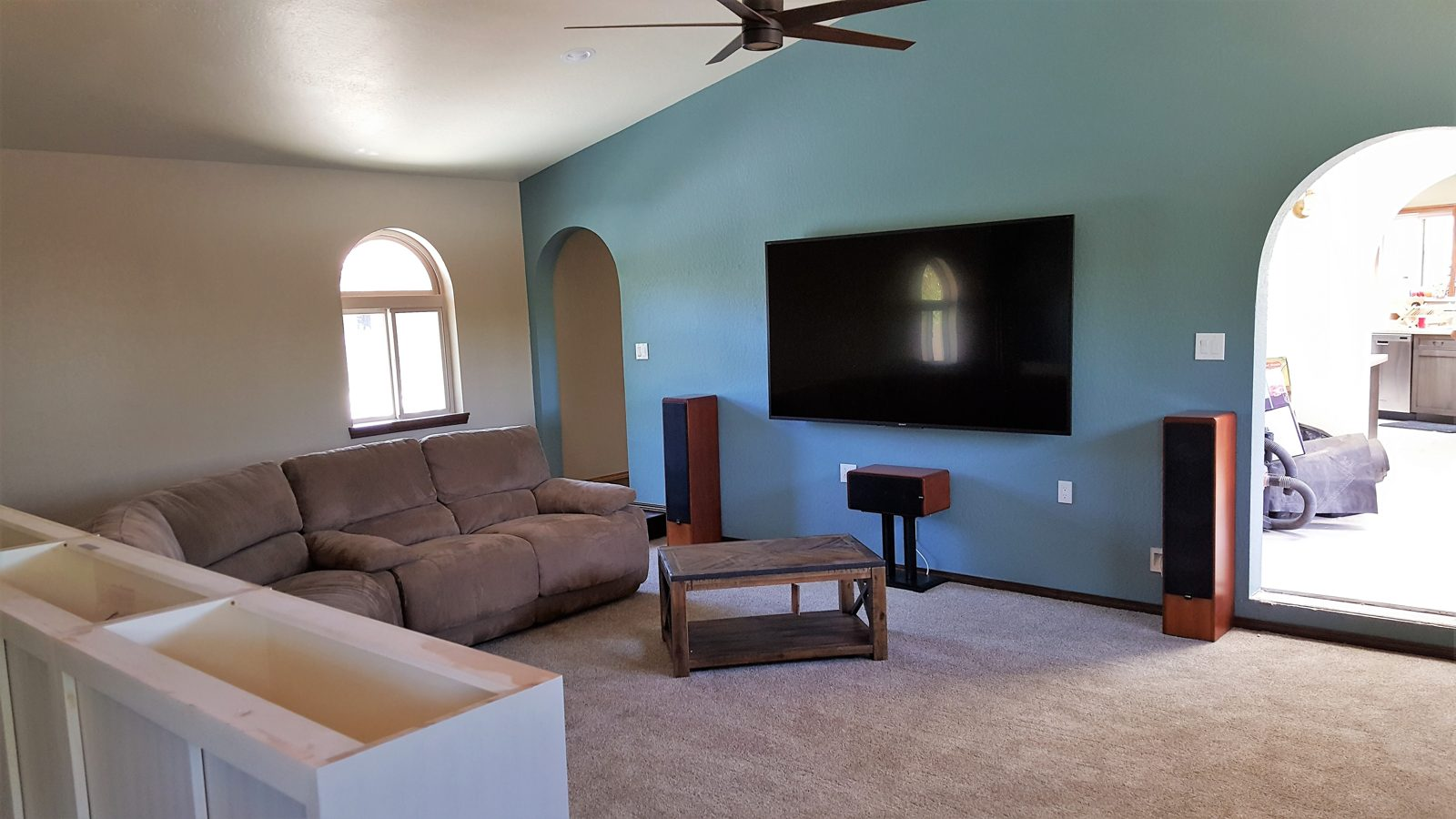 Finished living room in converted garage, Mayberry area