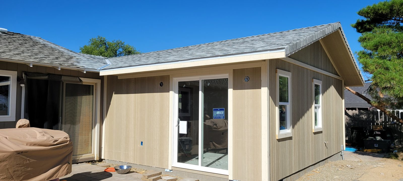 Finished ADU and garage exterior, Virginia Highlands, Reno